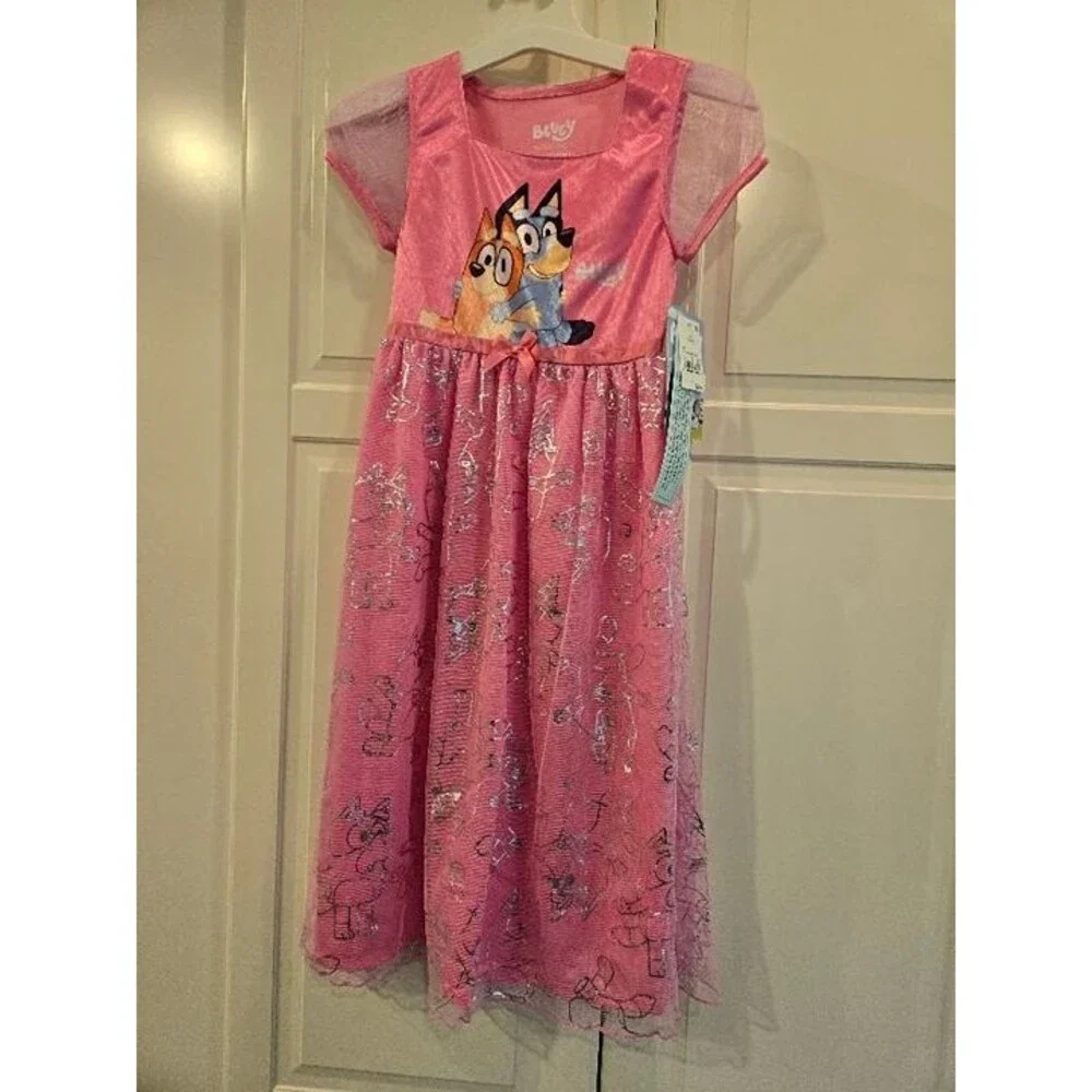 Bluey and Bingo Dress up Nightgown - Girls 6/6X - NEW